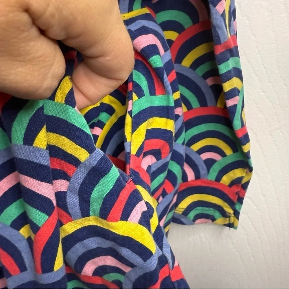 Mini Boden Rainbow Print Long Sleeve Cotton Jersey Size Girls 9/10 GUC